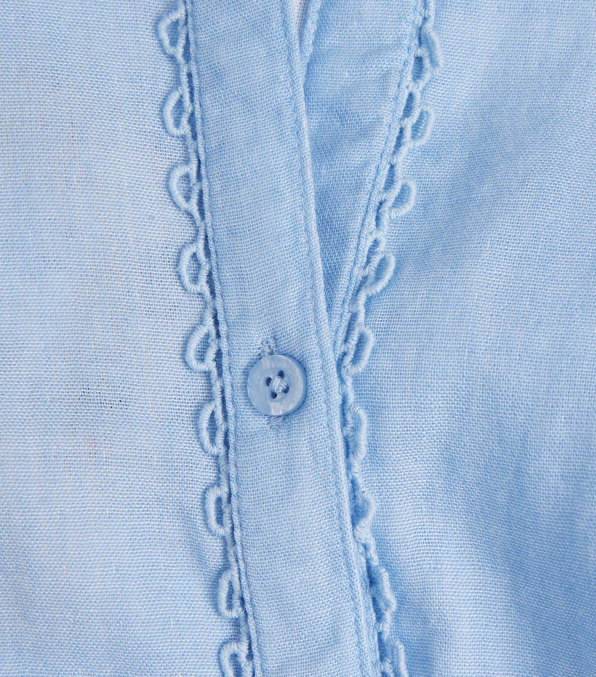 ME+EM Womens Cotton Cheesecloth Blouse Cloud Chambray Blue Image 6
