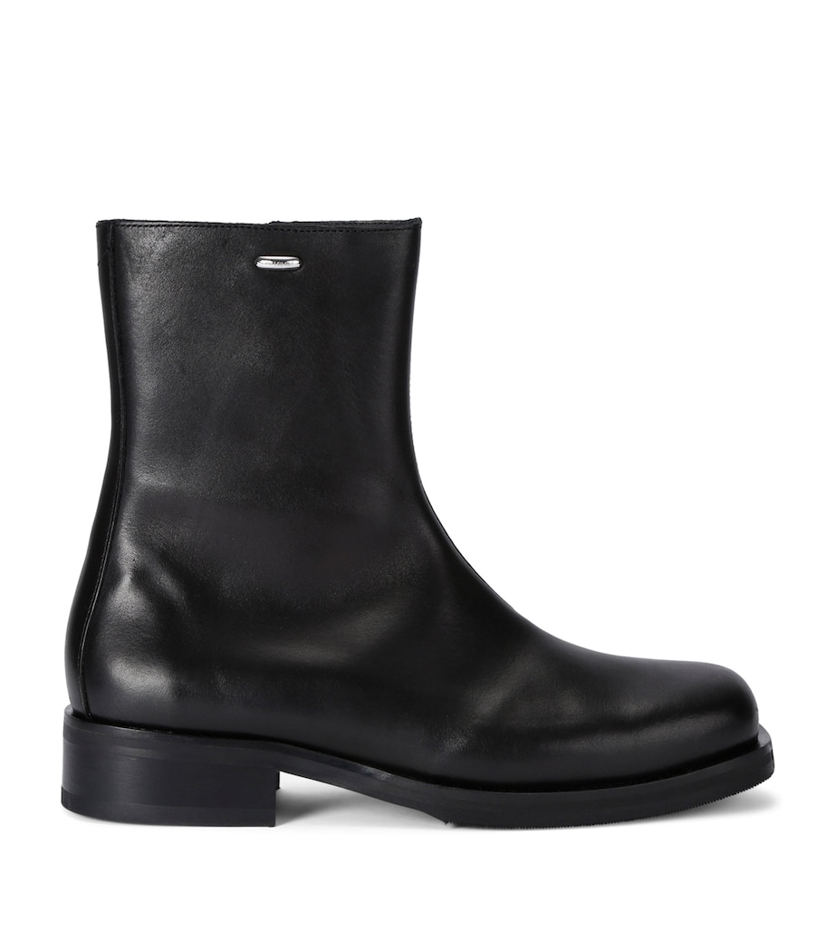 Leather Camion Ankle Boots BLACK Image 1