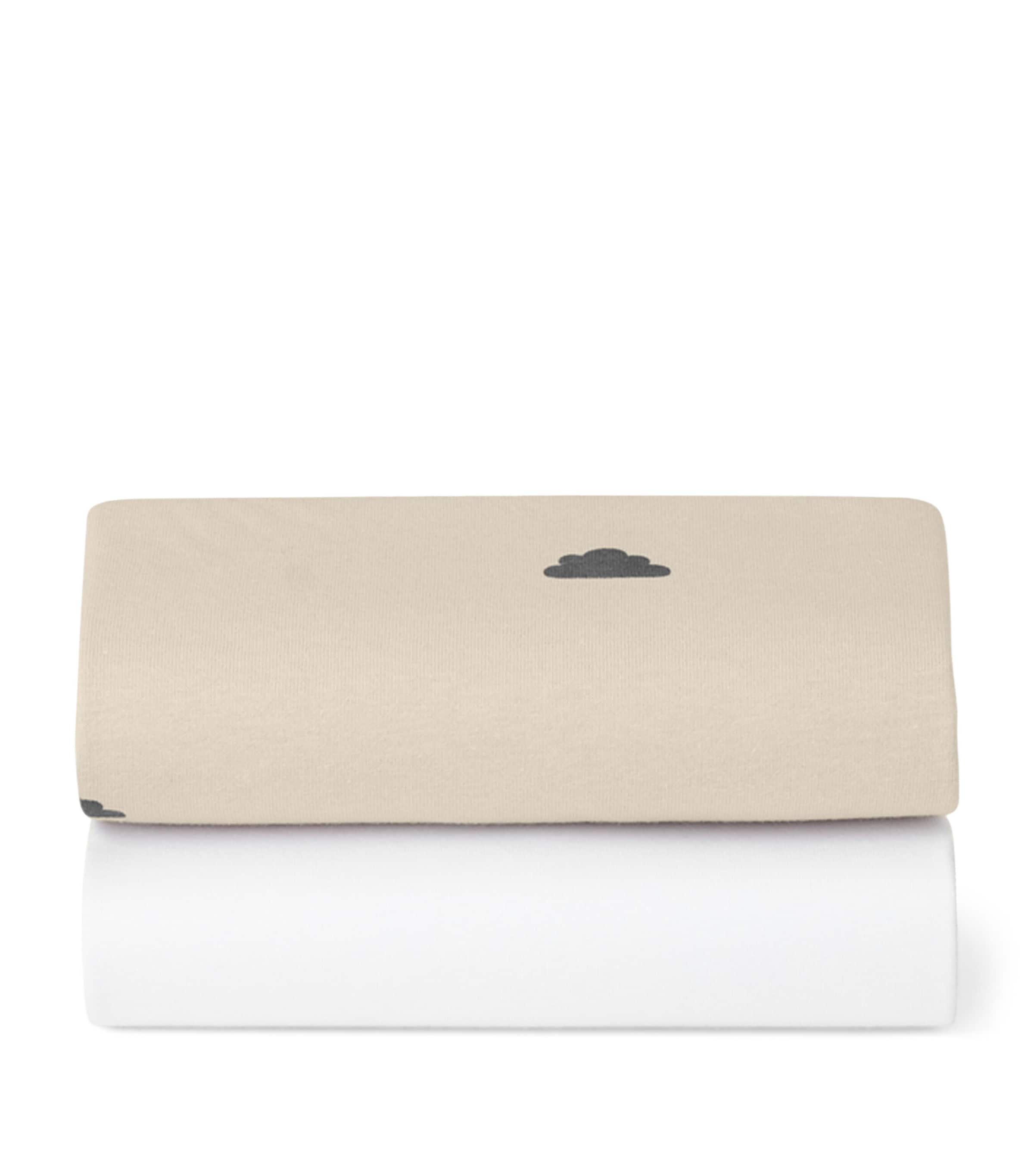 Snüz Moses Basket Fitted Sheets (Pack of 2) Sand Cloud Image 1