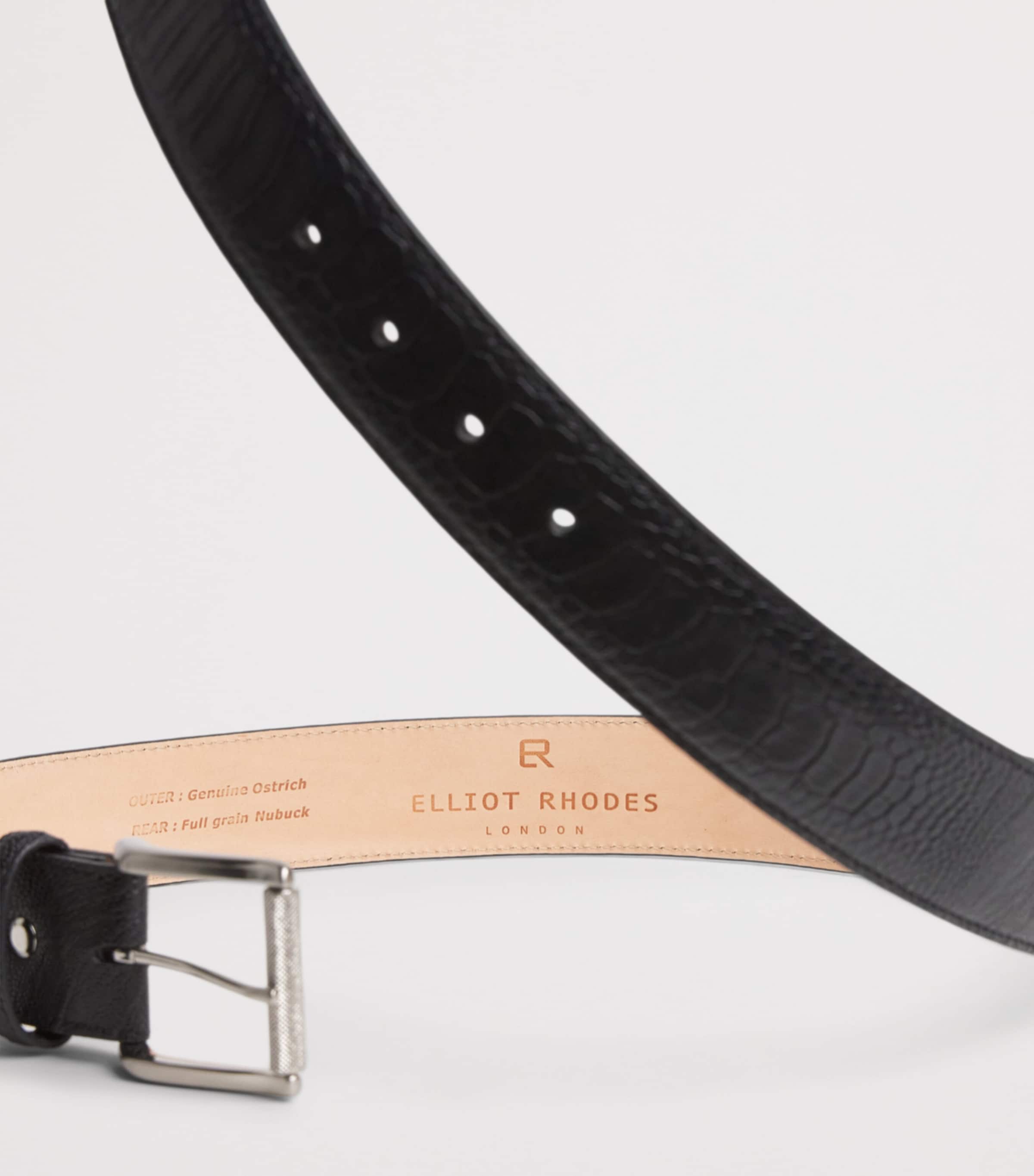 Elliot Rhodes Ostrich Leather Belt Black Image 5