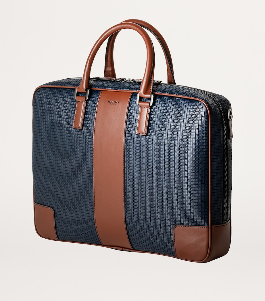Stepan 72 Slim Briefcase BLUE TAN Image 2