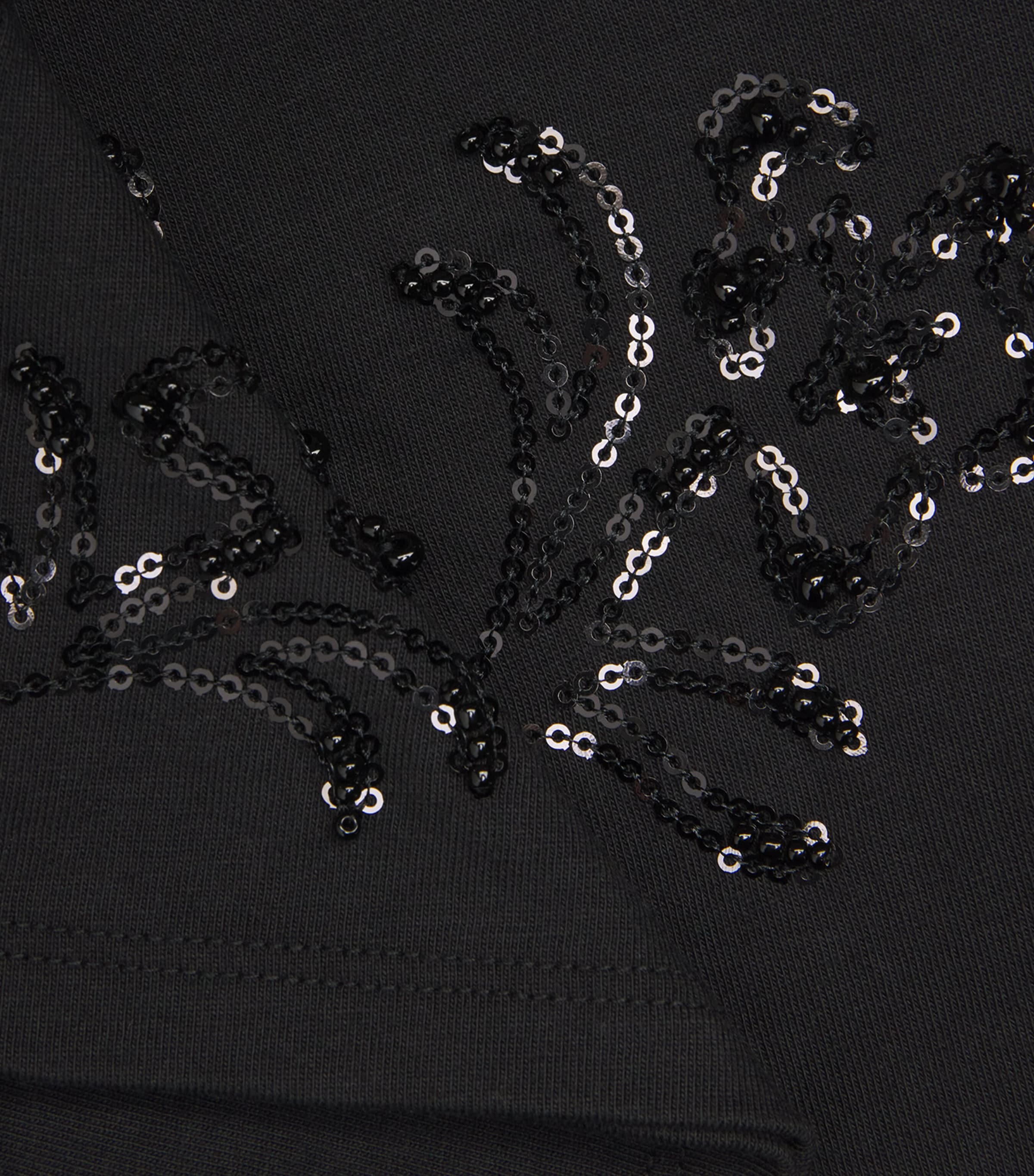 Cotton Beaded Kelly T-Shirt BLACK Image 5