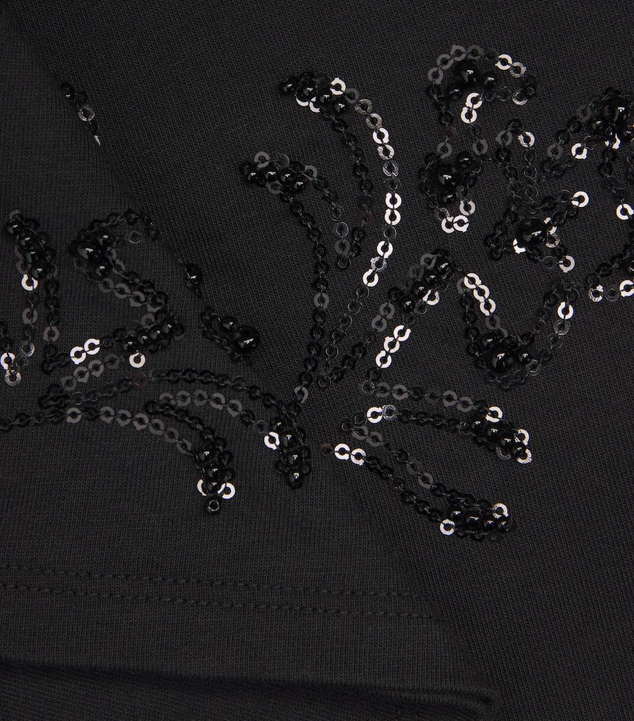 Cotton Beaded Kelly T-Shirt BLACK Image 5