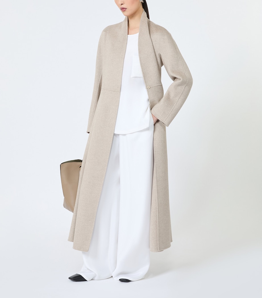 Max Mara Womens Cashmere Wrap Coat Sand Image 2