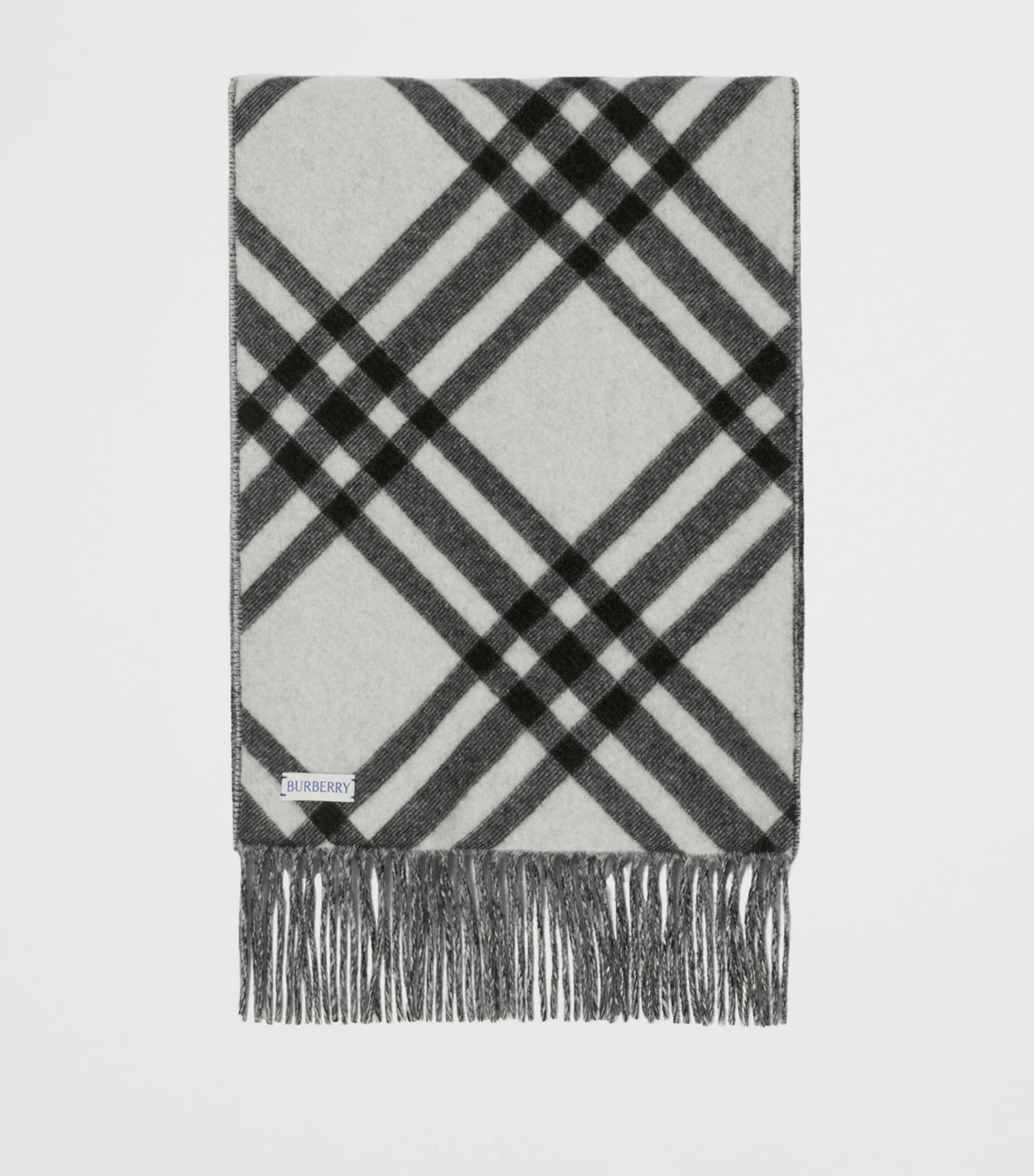 Cashmere Check Scarf BLACK Image 2