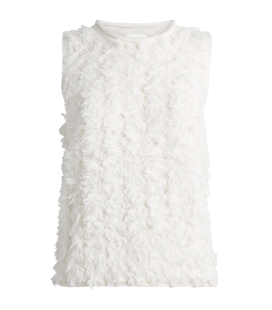Lauren Manoogian Womens Cotton-Linen Tufted Sweater Vest Bone Image 1