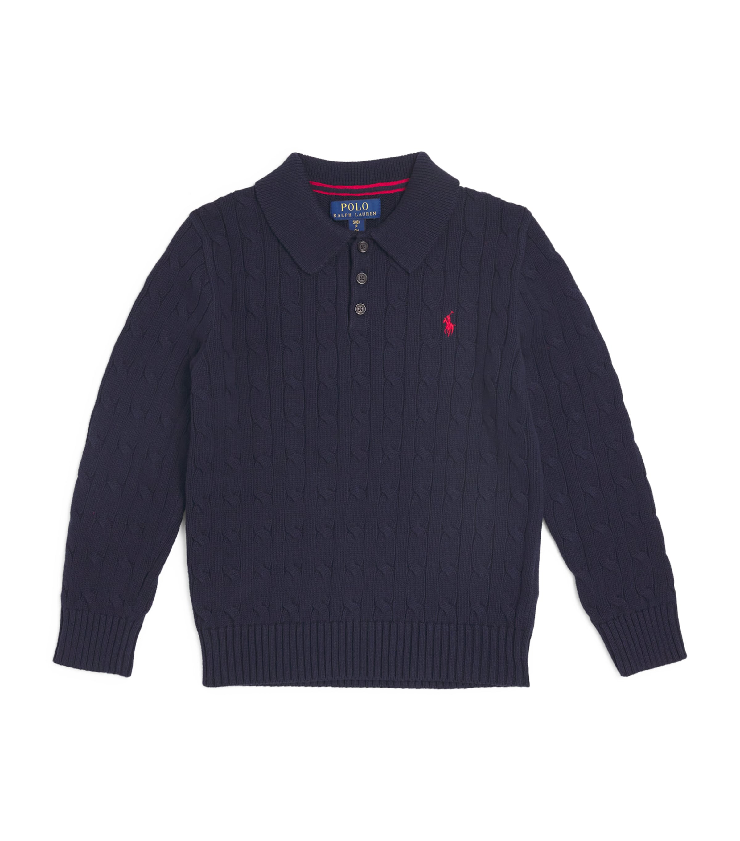 Shop Ralph Lauren Cable-knit Logo Sweater In Navy