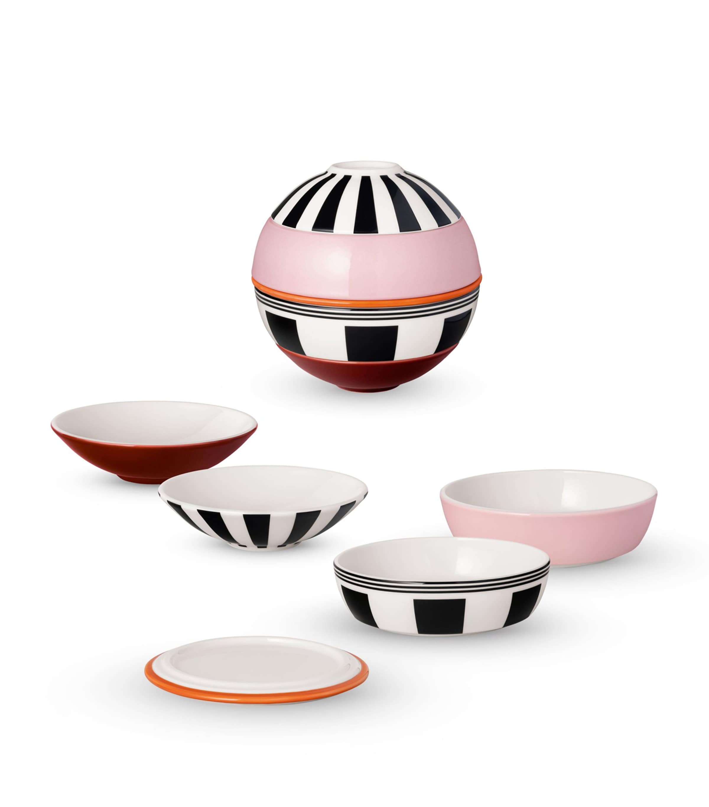 Villeroy & Boch 5 Piece Porcelain Iconic La Petite Memphis Dinner Set | Gifts | Gifts for Foodies | Dining | Tableware | Bowls | Plates | Serveware | Serving Plates | Designers | Villeroy Boch