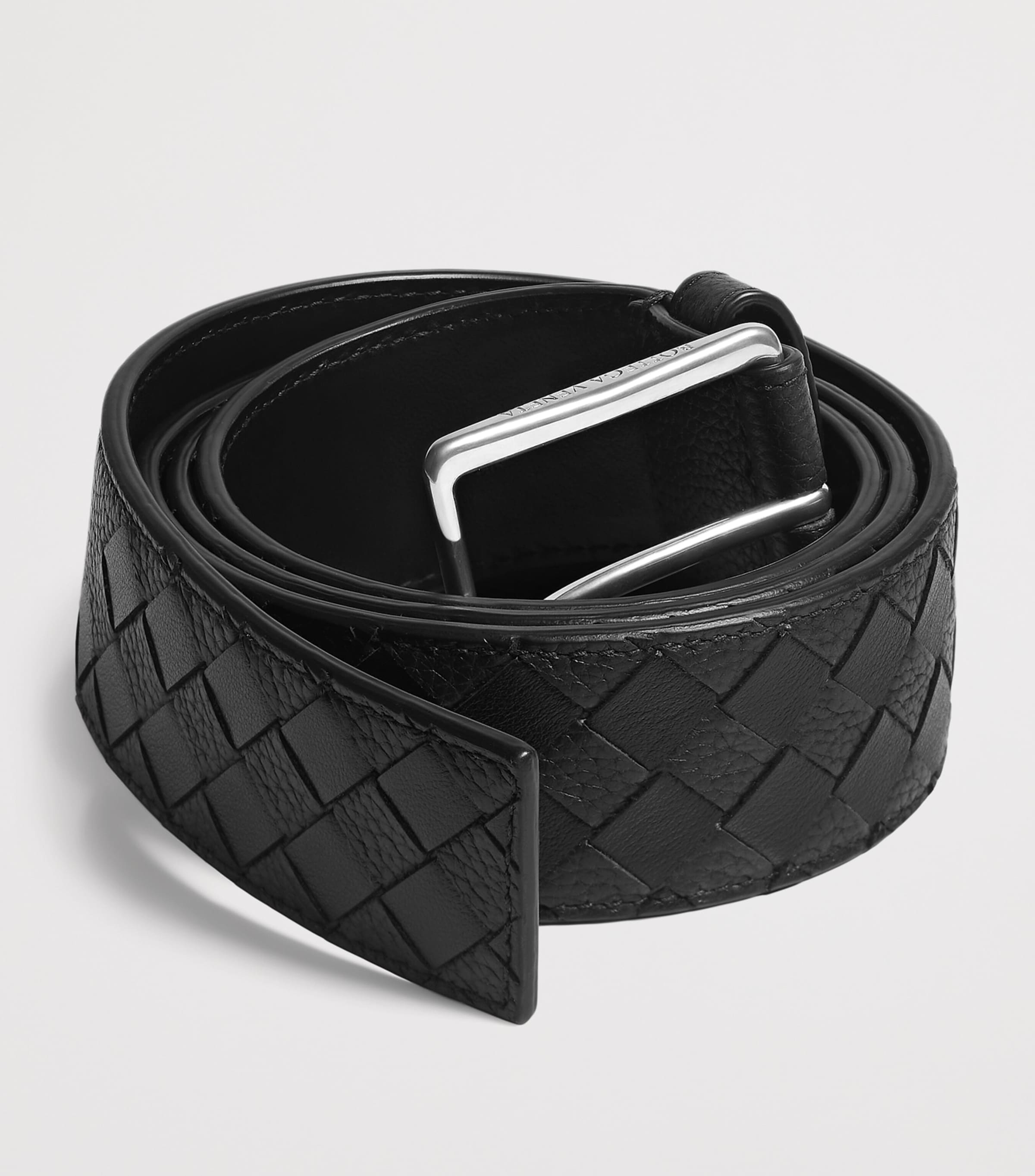 Bottega Veneta Leather Intrecciato Belt Image 3