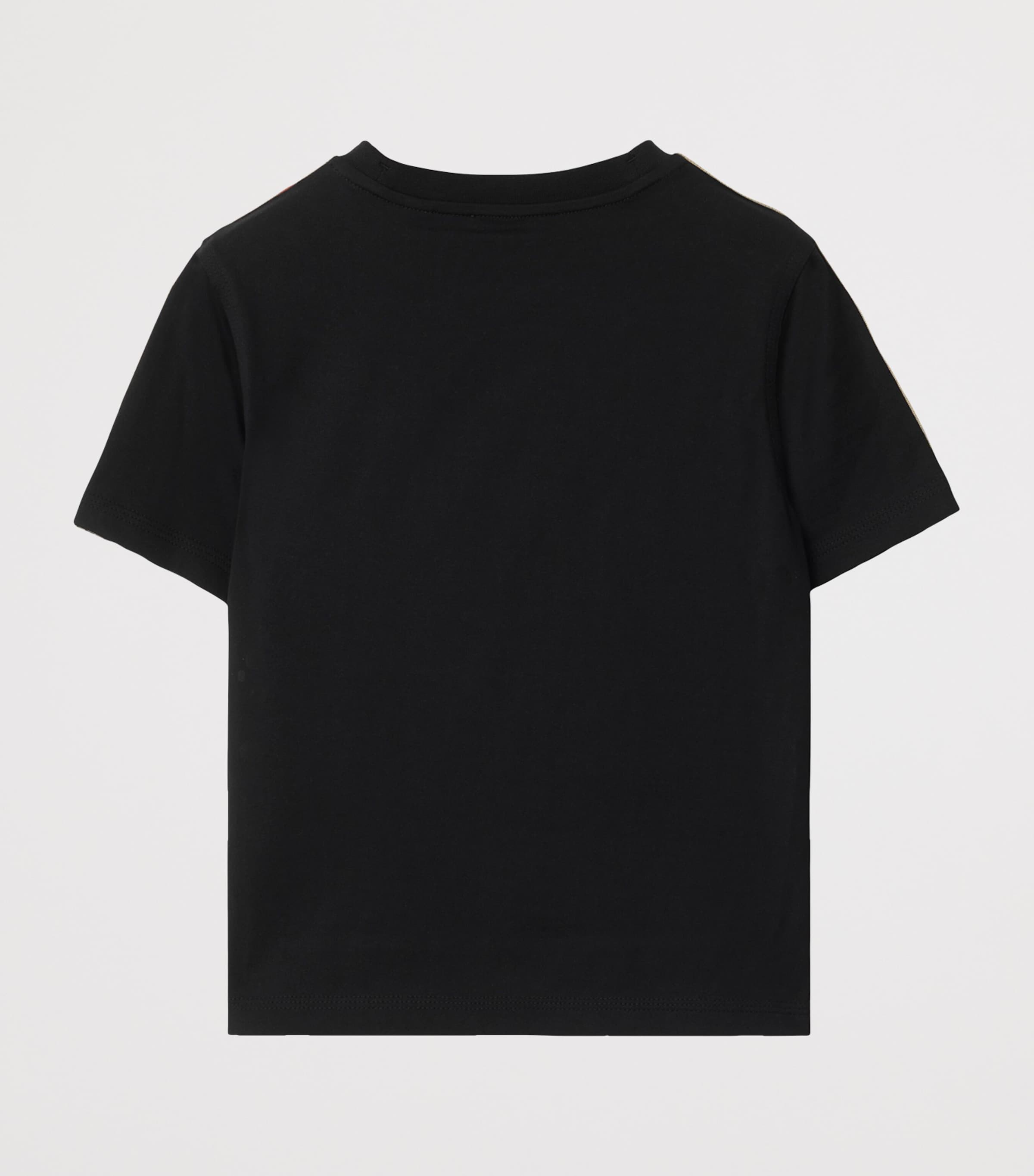Cotton Check Trim T-Shirt (3-12 Years) BLACK Image 2