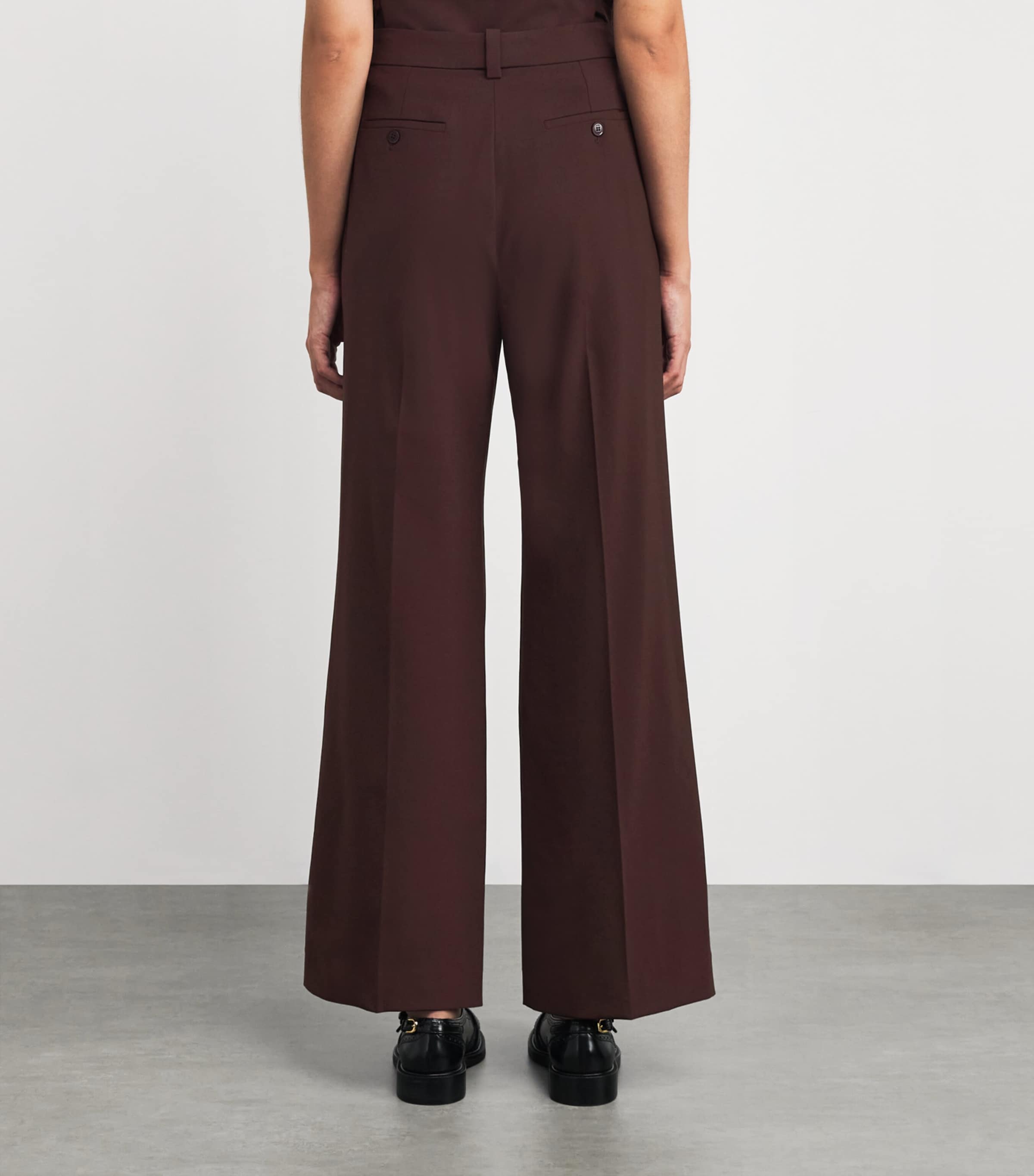 Wool-Blend Tailored Trousers BURGUNDY Image 4