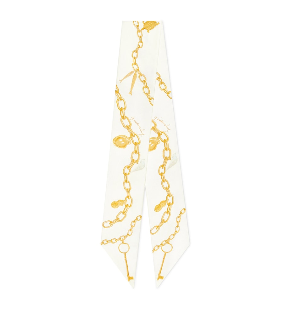Givenchy Silk Printed Skinny Scarf Ivory Image 1