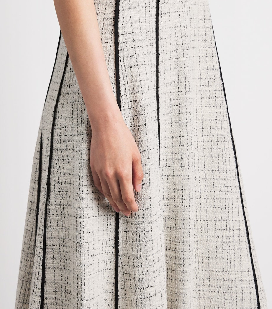 ME+EM Womens Tweed Fit-and-Flare Maxi Dress Cream Image 5