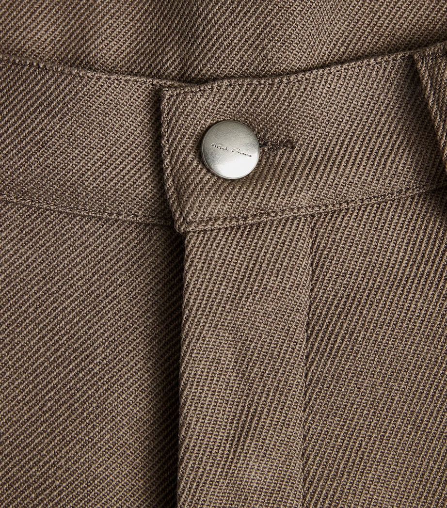 Rick Owens Mens Wool Wide-Leg Kurdt Trousers Dust Image 6