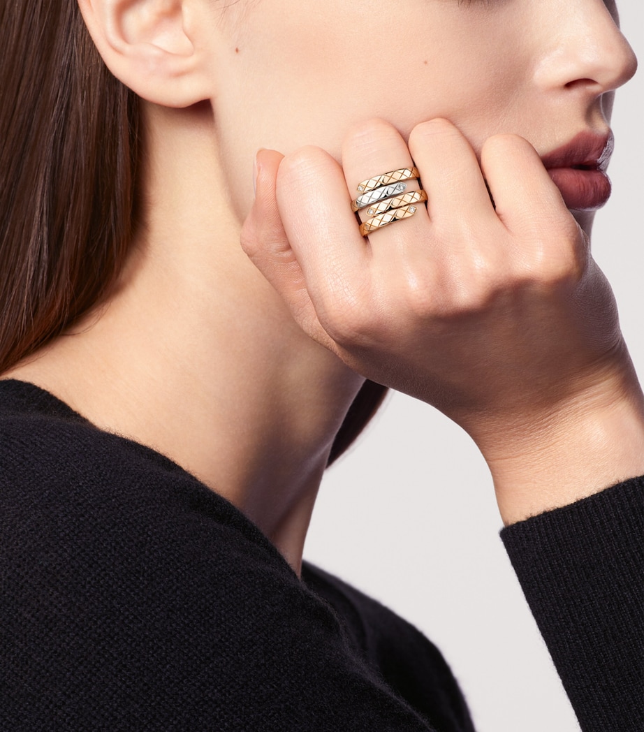 Beige Gold and Diamond Coco Crush Ring BEIGE Image 2