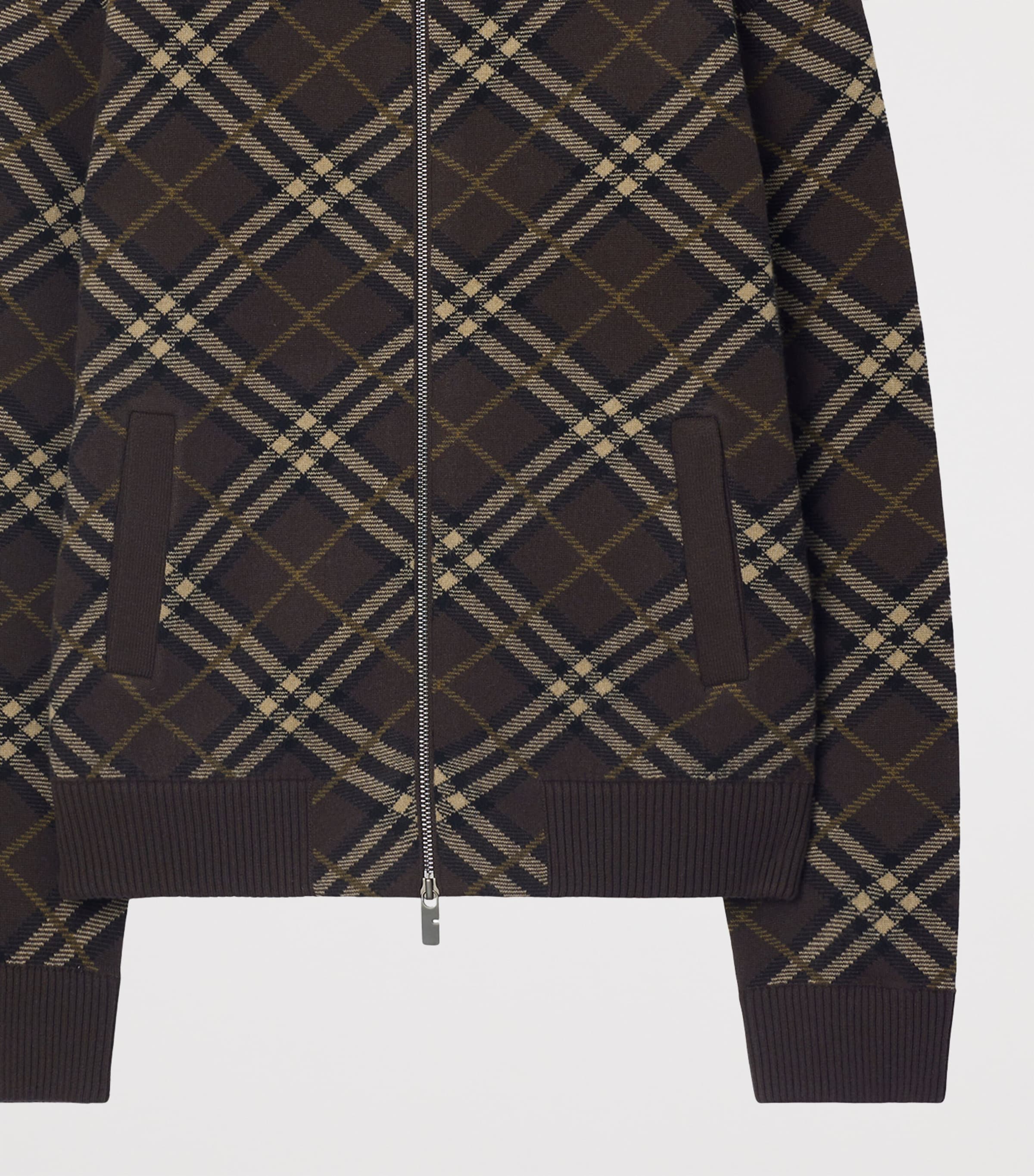 Wool-Blend Check Bomber Jacket TRUFFLE IP CHECK Image 2