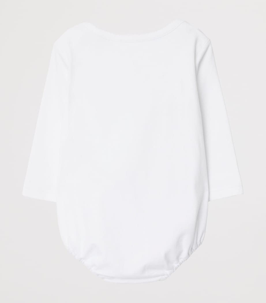 Stretch-Cotton Bodysuit, Dress and Hat Set (1-18 Months) SAND IP CHECK Image 2