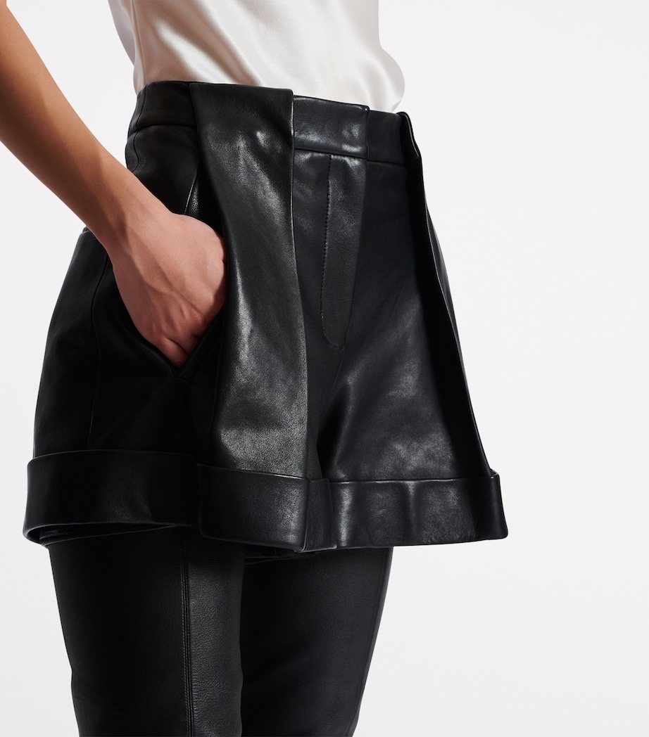 Lambskin Pleated Shorts 0PA NOIR Image 4