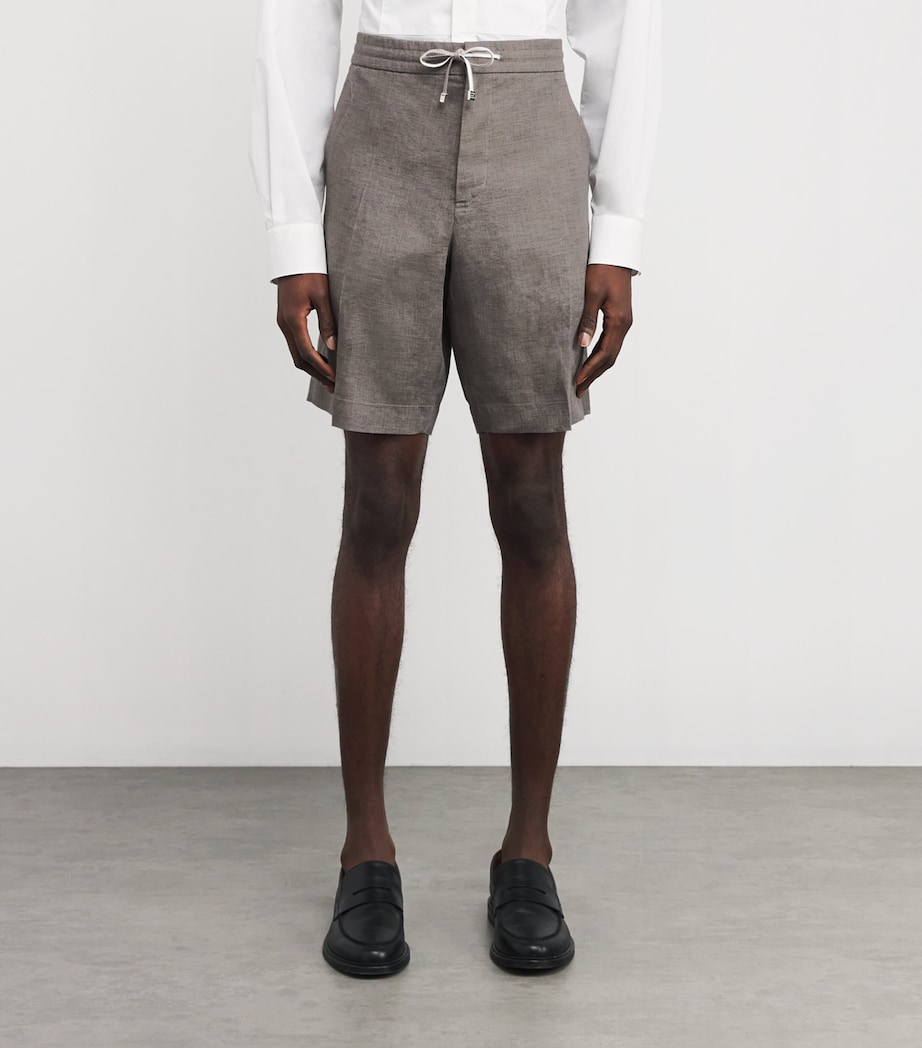 Linen Drawstring Shorts SMOKE GREY Image 3