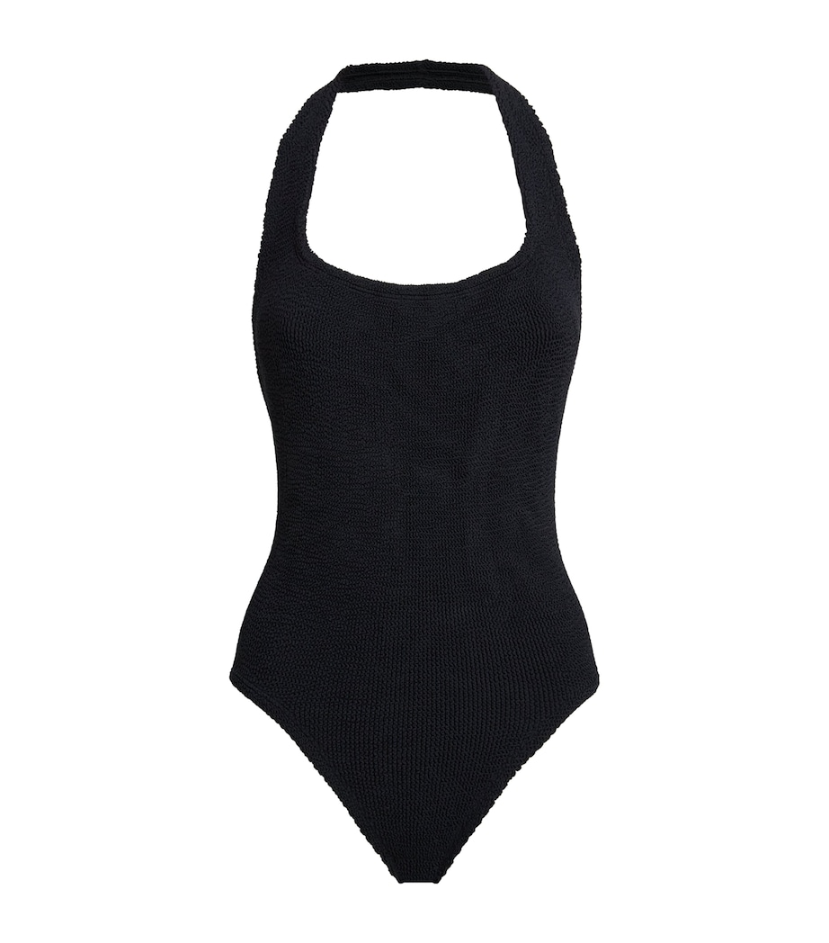 Hunza G Womens Halterneck Sandy Swimsuit Black Image 1