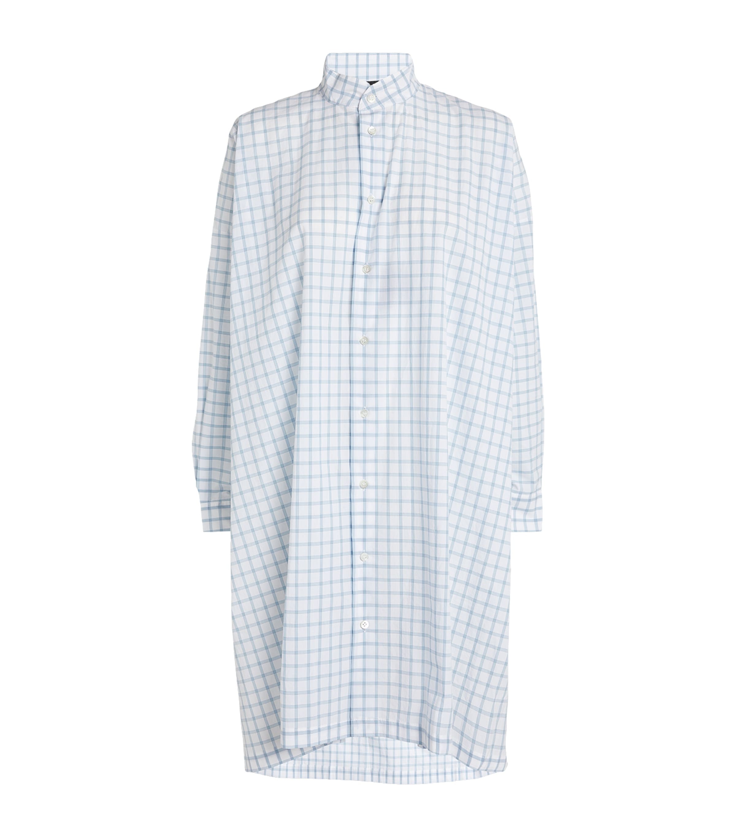 ESKANDAR CHECK LONGLINE SHIRT 