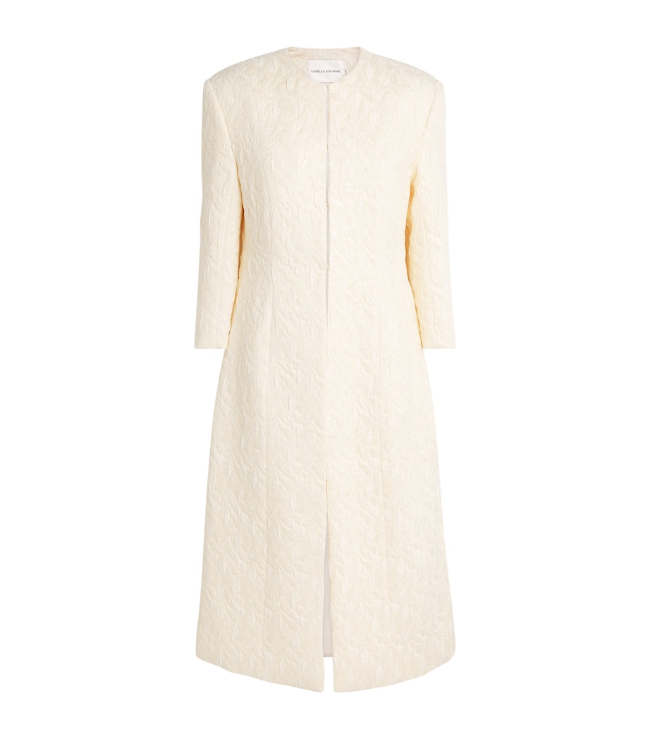 CAMILLA AND MARC Womens Cloqué Gracia Coat Mcrm Cream Image 1