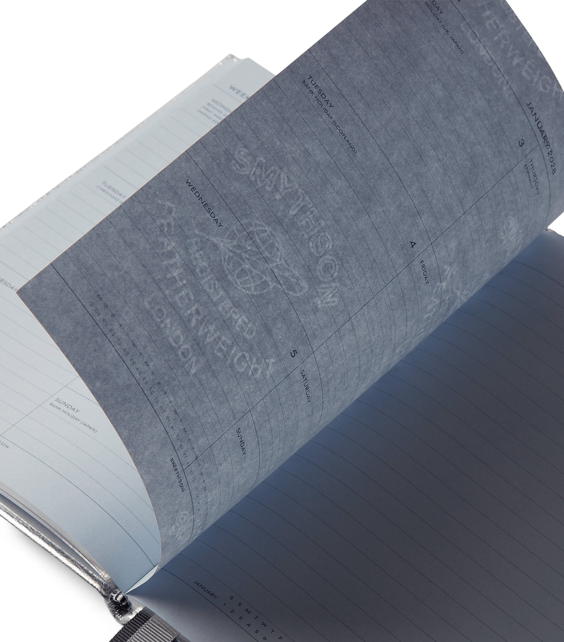 Smythson Leather Soho Weekly Diary 2027 Silver Image 3