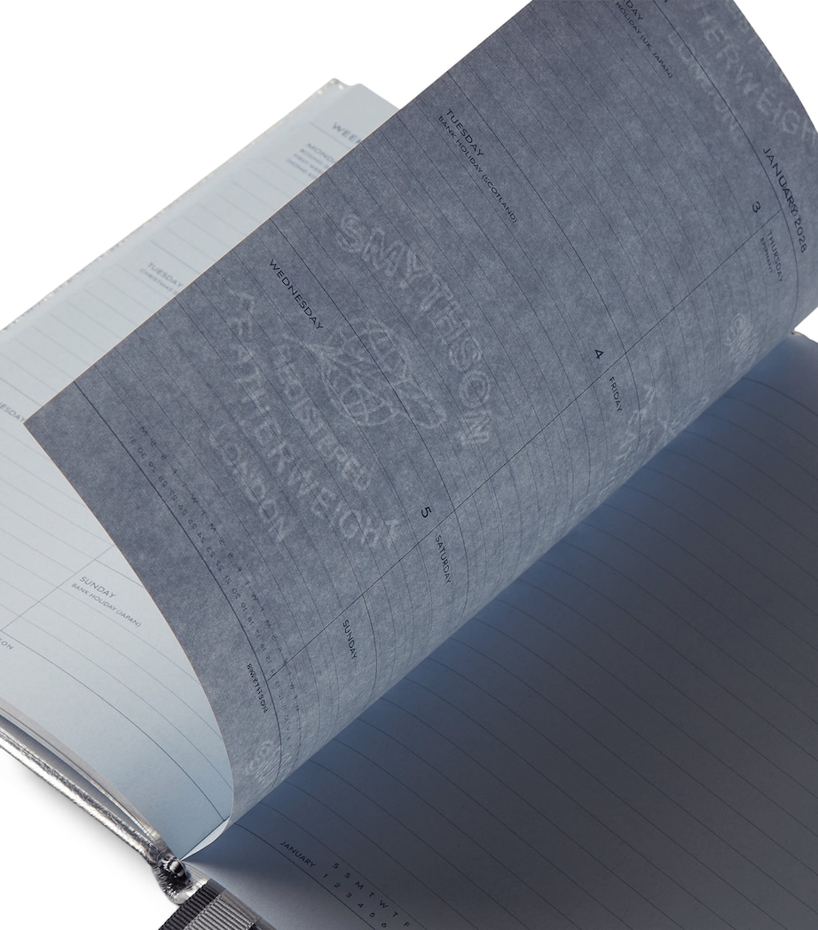 Smythson Leather Soho Weekly Diary 2027 Silver Image 3