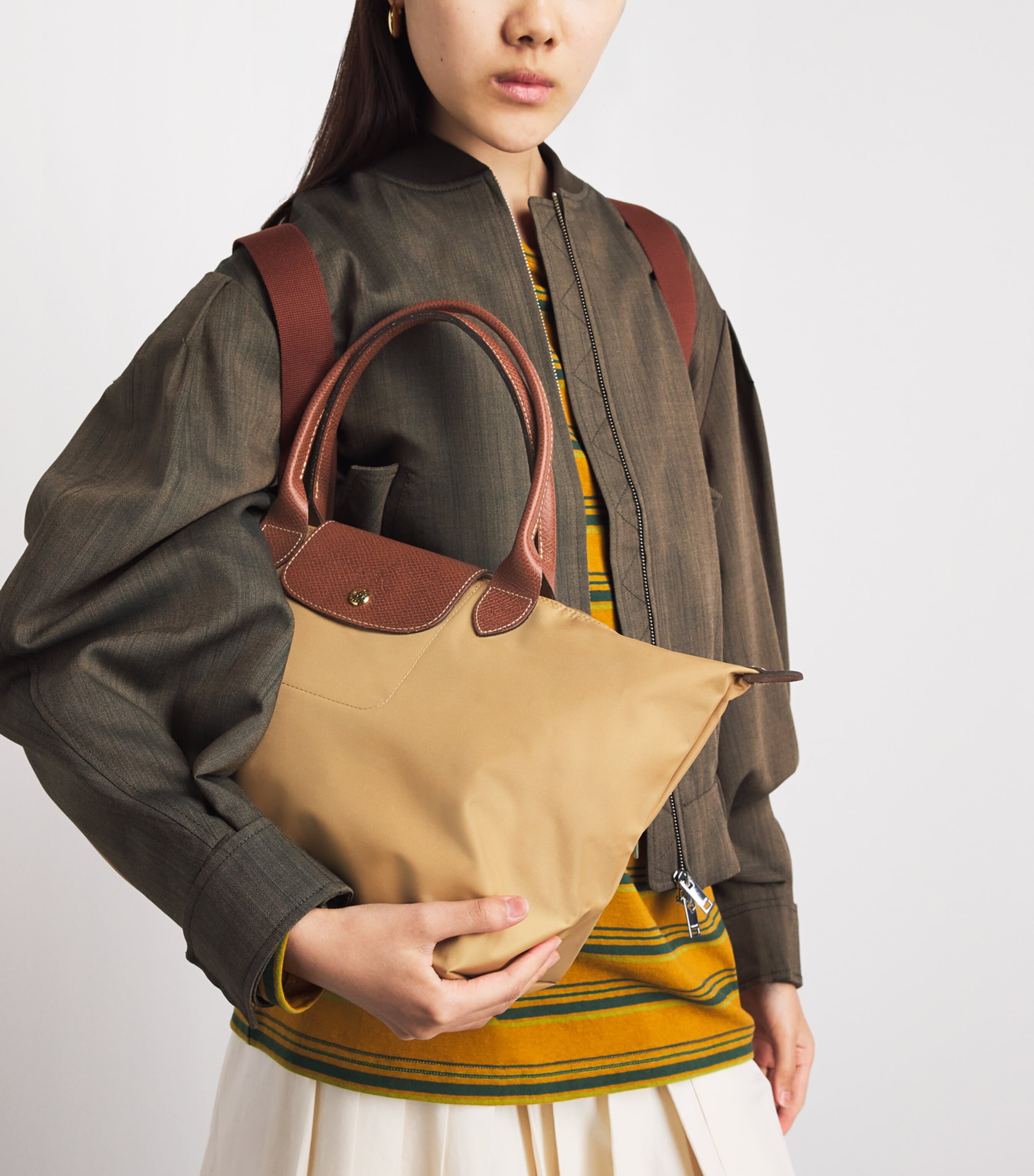 Longchamp Medium Le Pliage Original Handbag Chamois Image 2
