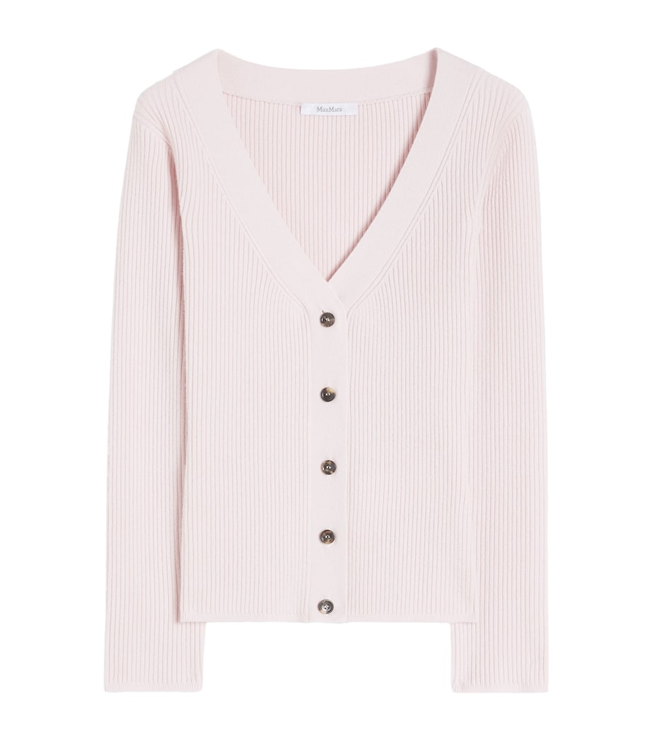 Wool-Blend Ribbed Cardigan PINK Image 1