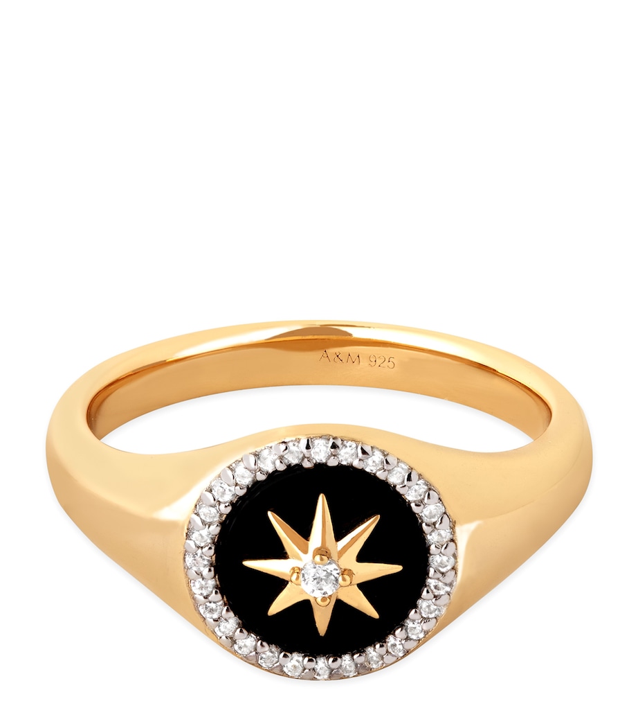 Gold-Plated Crystal Scatter Band Ring GOLD Image 1