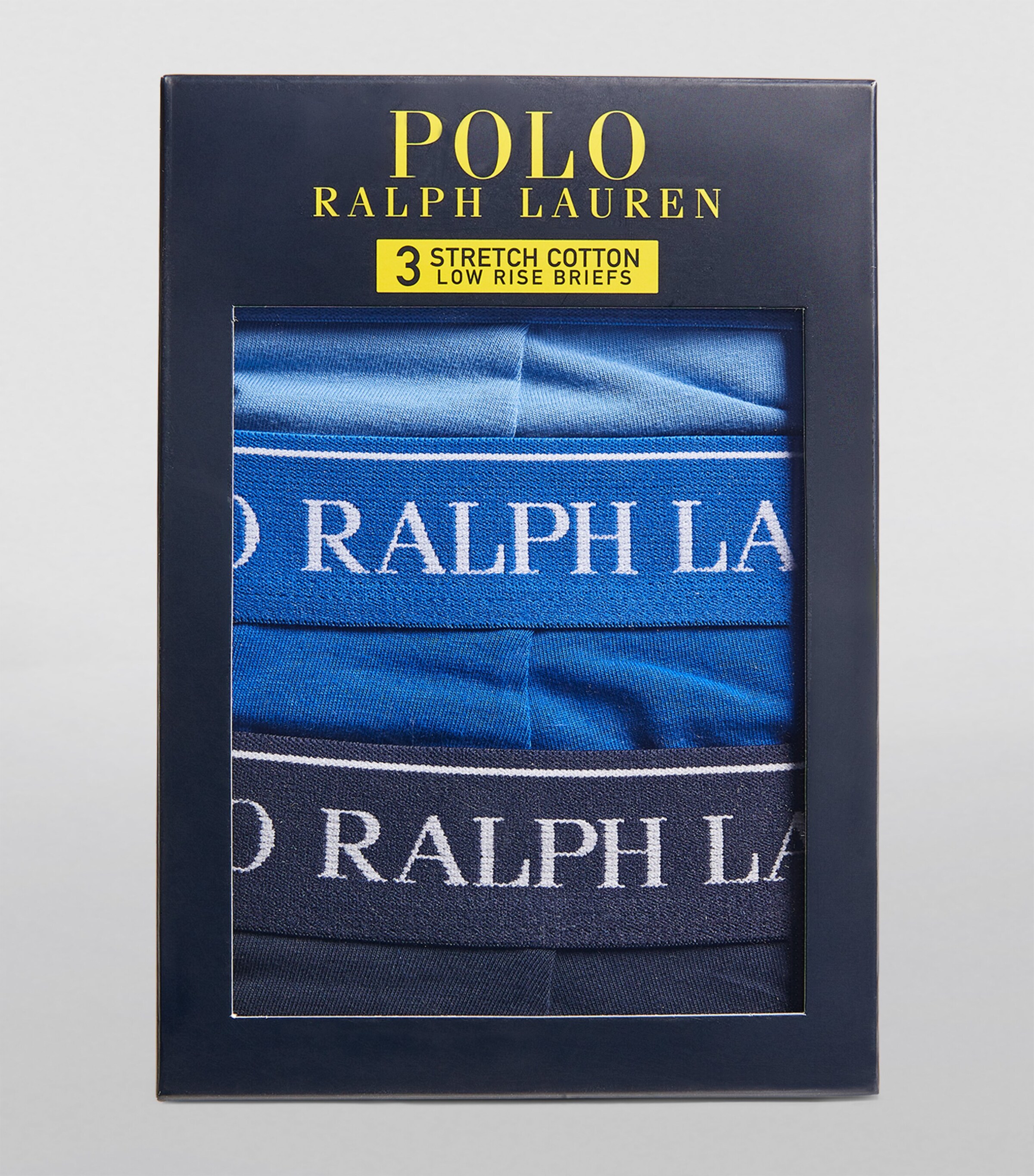 Stretch-Cotton Low-Rise Briefs (Pack of 3) NVY/SAPH STAR/BLU Image 4