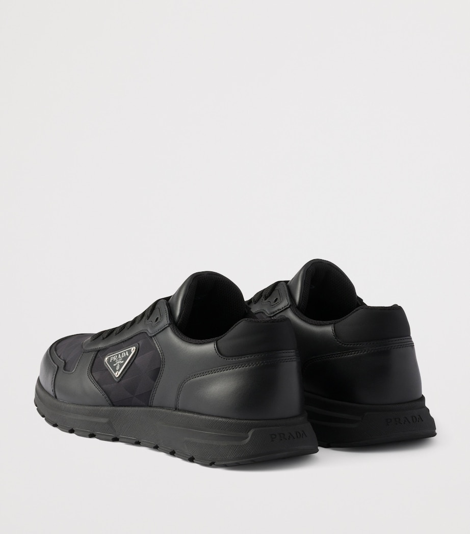 Re-Nylon and Leather Prax 2.0 Low-Top Sneakers F0002 Image 4