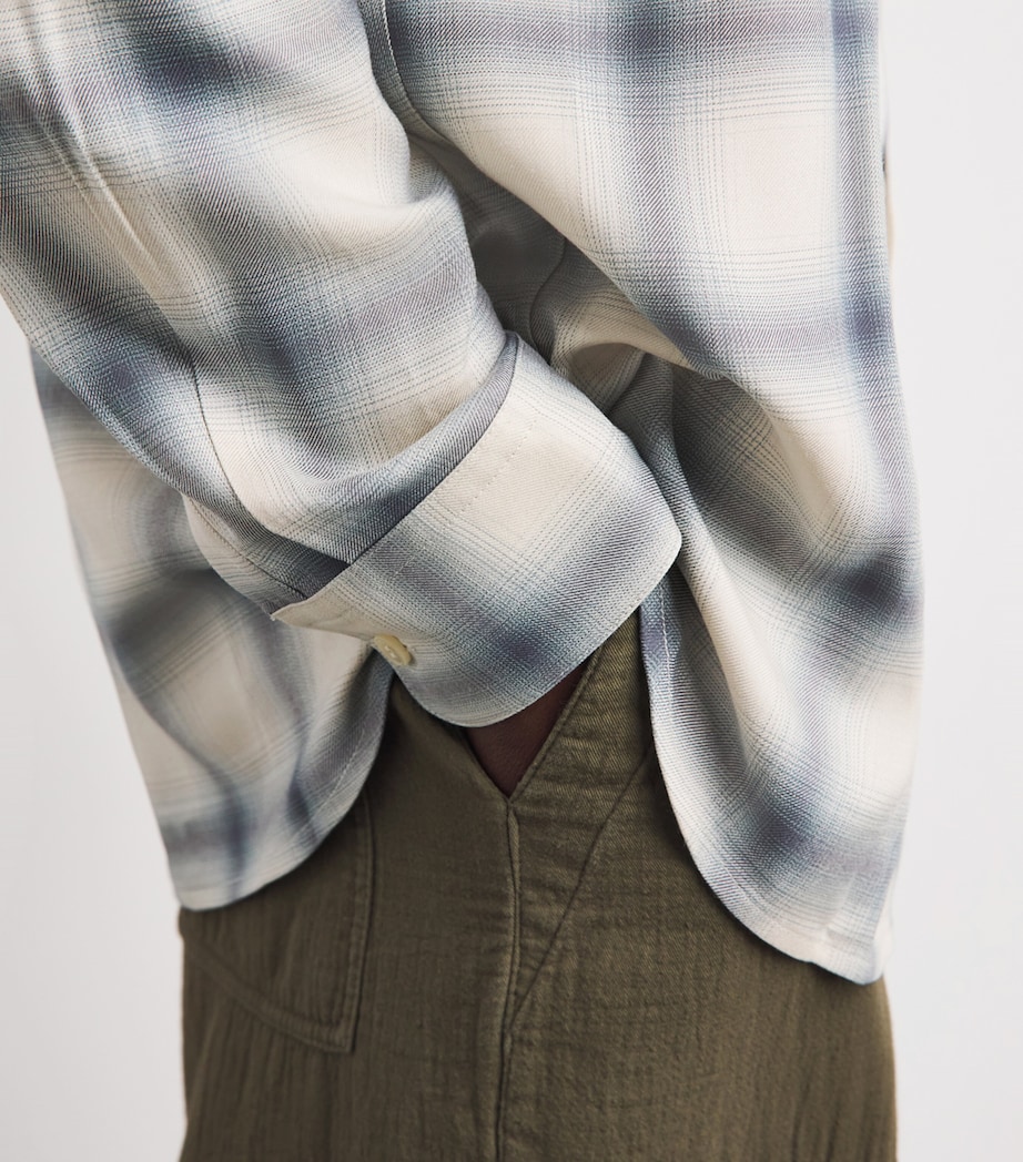 Simkhai Mens Plaid Rennick Shirt Ivory Plaid Image 3