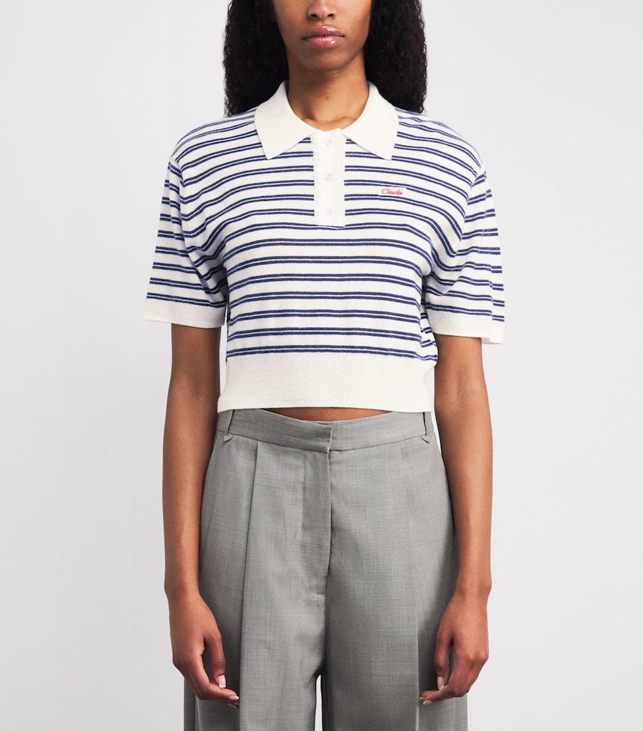 Wool Stripe Polo Sweater DUAL-COLOR Image 3