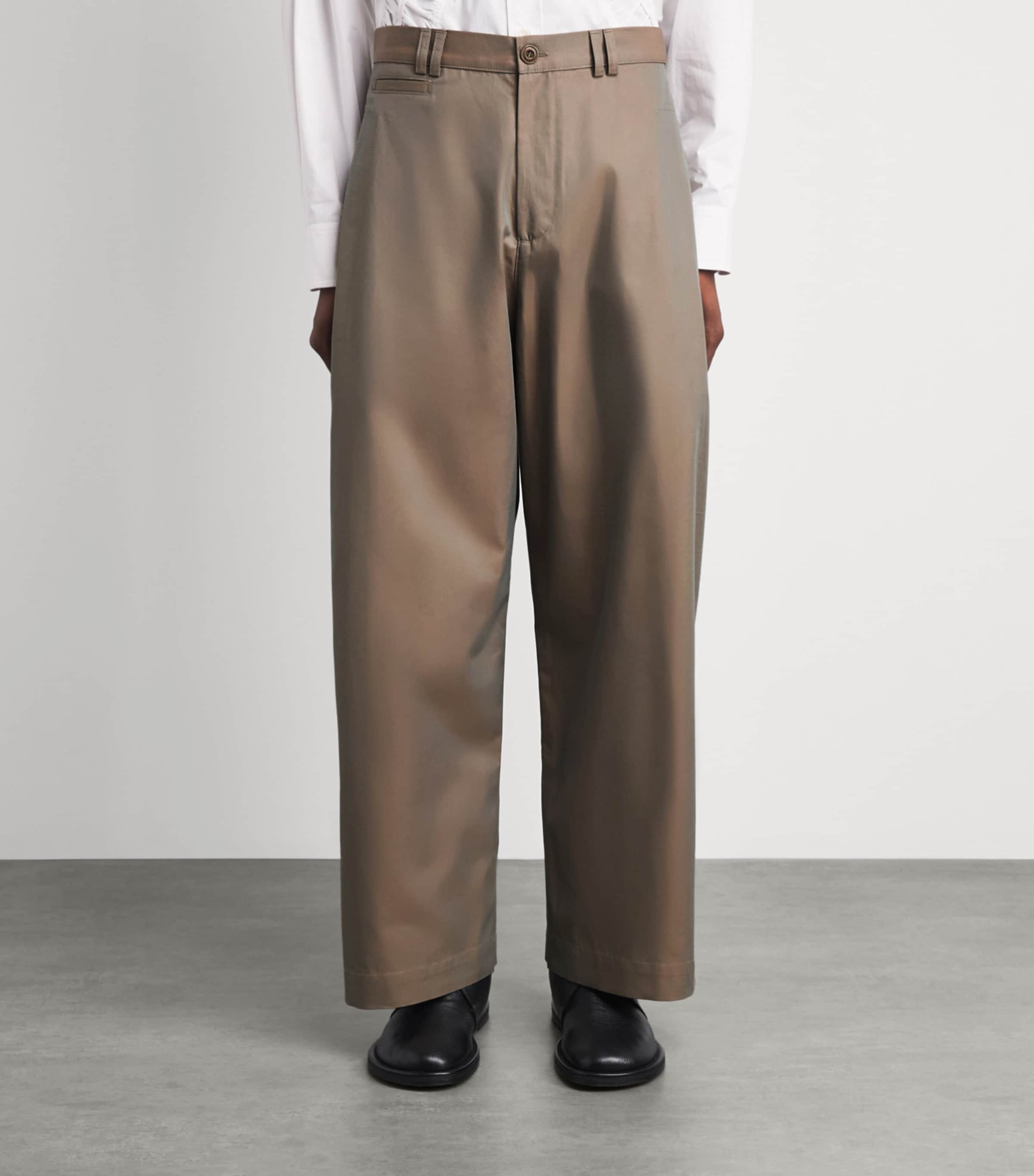 Sage Nation Mens Bebington Wide-Leg Trousers Tropical Taupe Image 4
