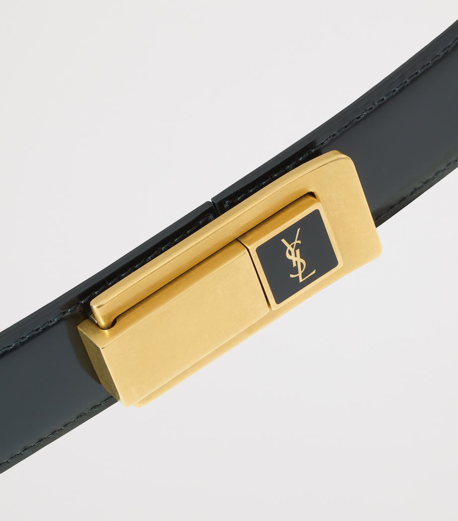 Saint Laurent Leather Cassandre Charniere Belt Image 3