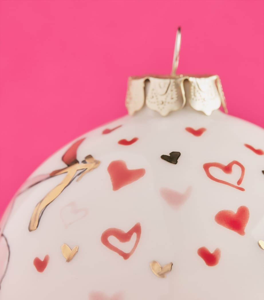 Jayne Redmond Heart Lock and Key Bauble White Image 2