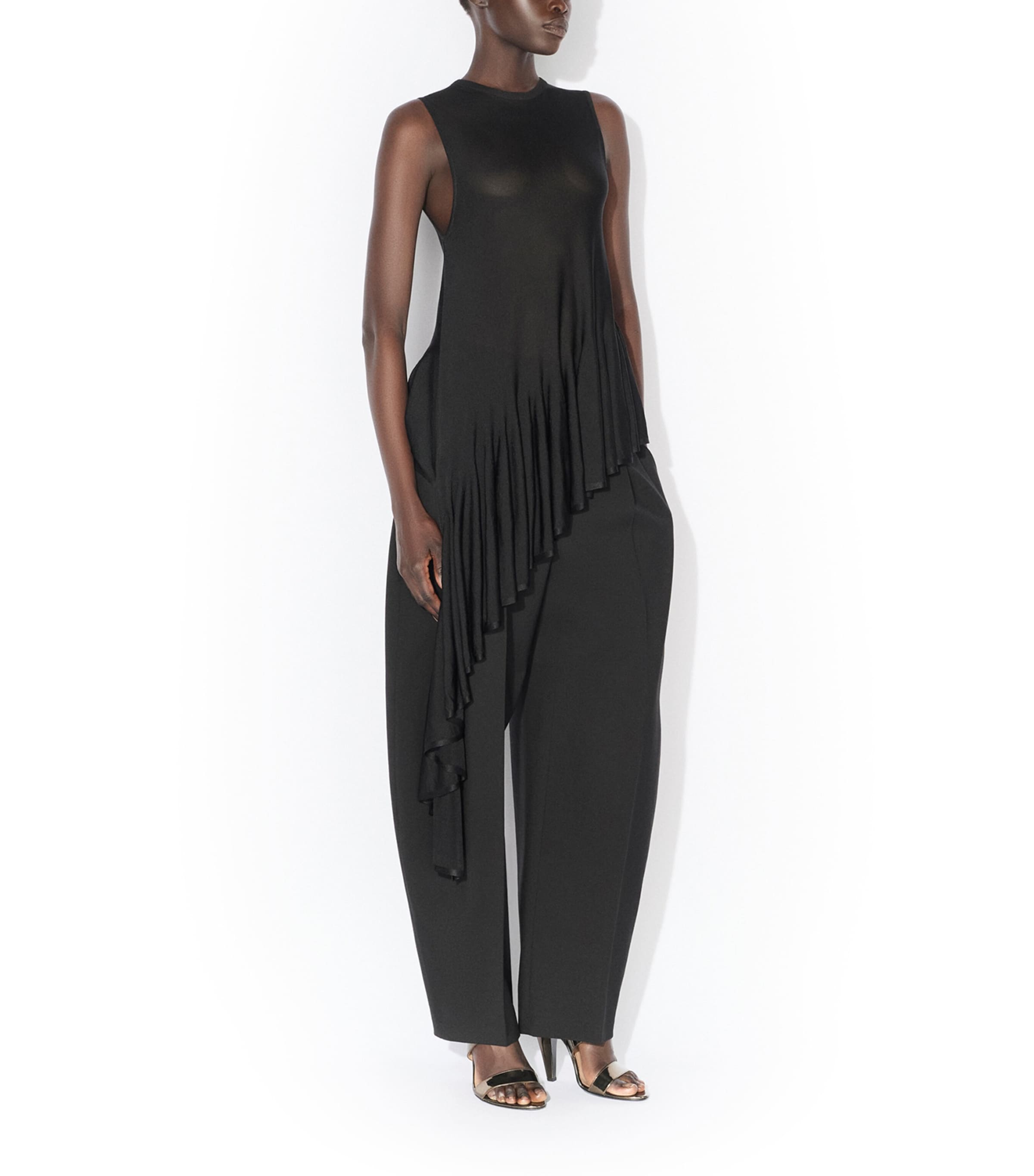 Alaïa Womens Stretch-Wool Balloon Trousers Noir Alaia Image 2