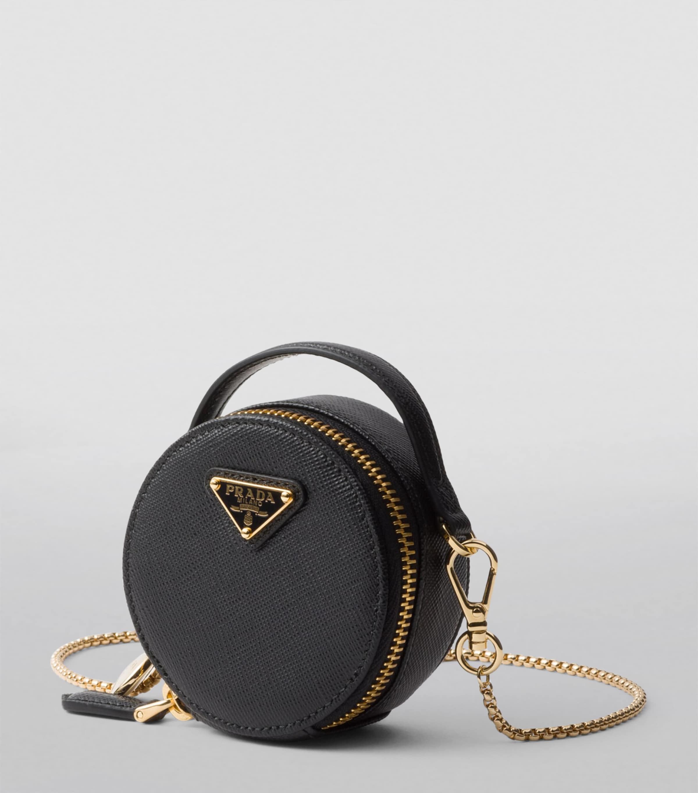 Prada Saffiano Leather Circular Mini Pouch - Crossbody Bags