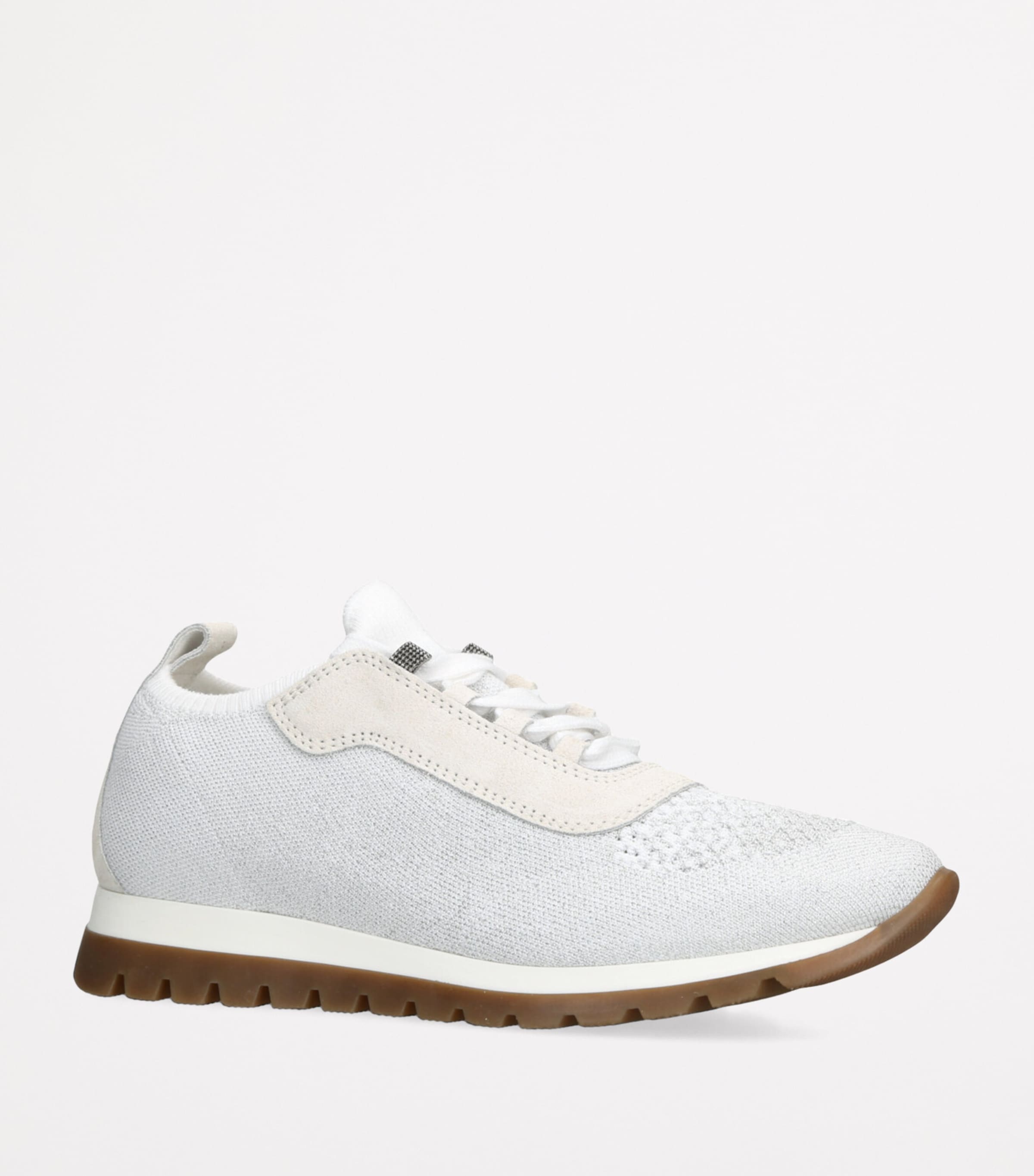 Brunello Cucinelli Kids Knitted Monili-Embellished Sneakers White/oth Image 3