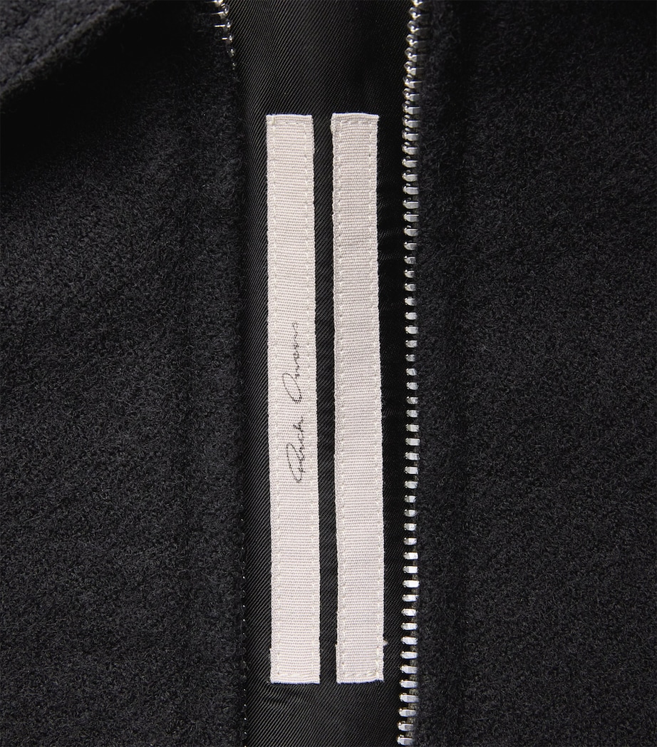 Rick Owens Mens Wool Cropped Brad Jacket Black Image 7