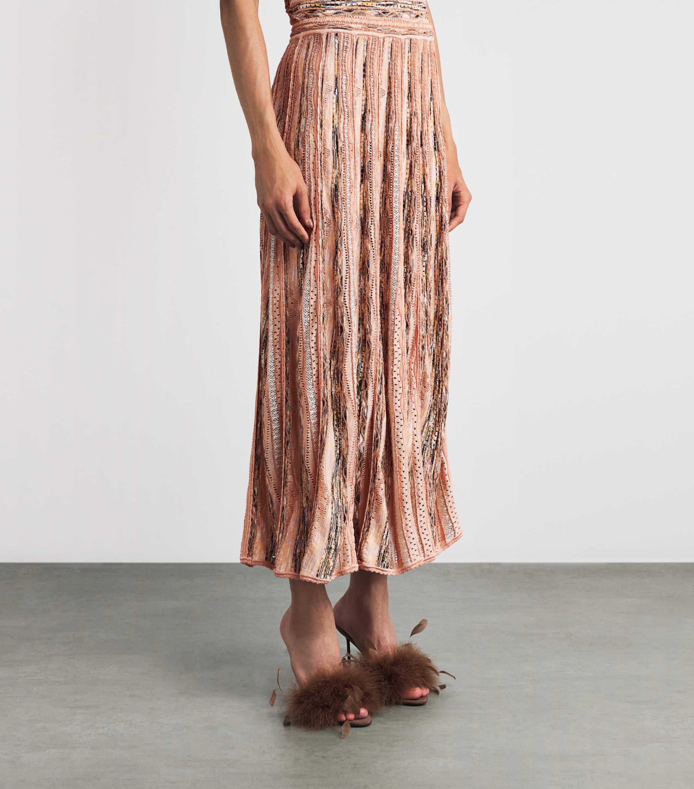 Ulla Johnson Womens Knitted Clio Midi Skirt Hibiscus Image 4