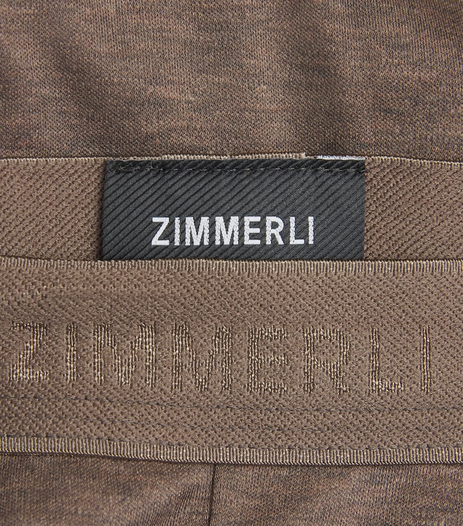 Zimmerli Mens Sea Island Cotton Boxer Briefs Brown Melange Image 5