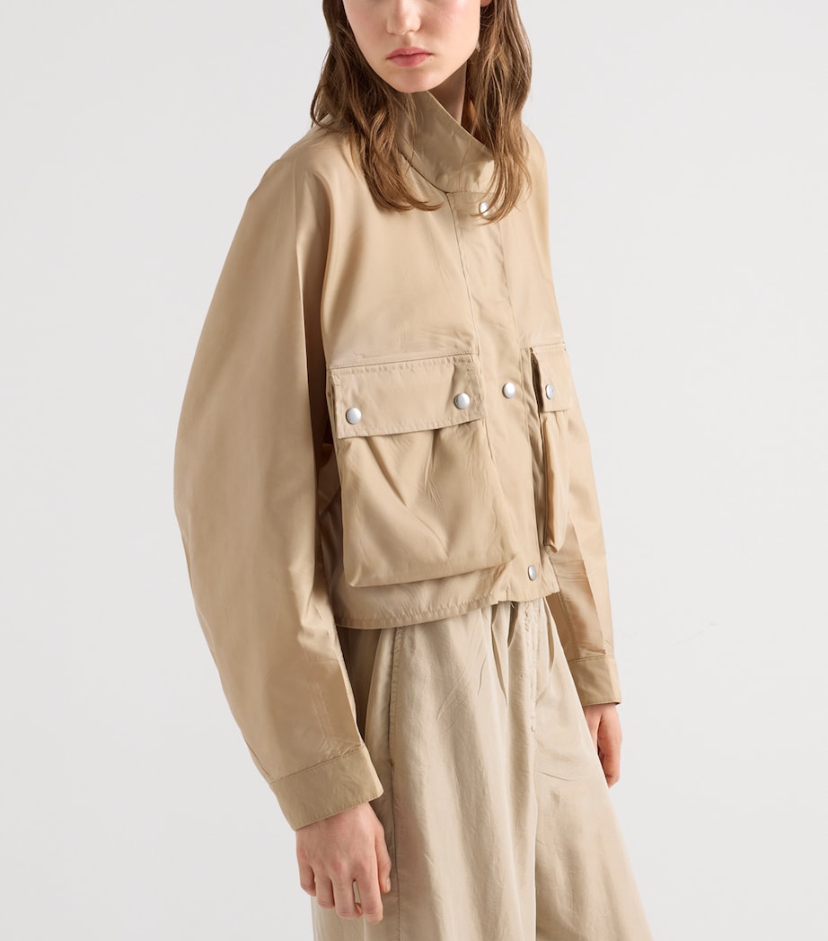 Prada Womens Washed Re-Nylon Jacket Brown Image 4