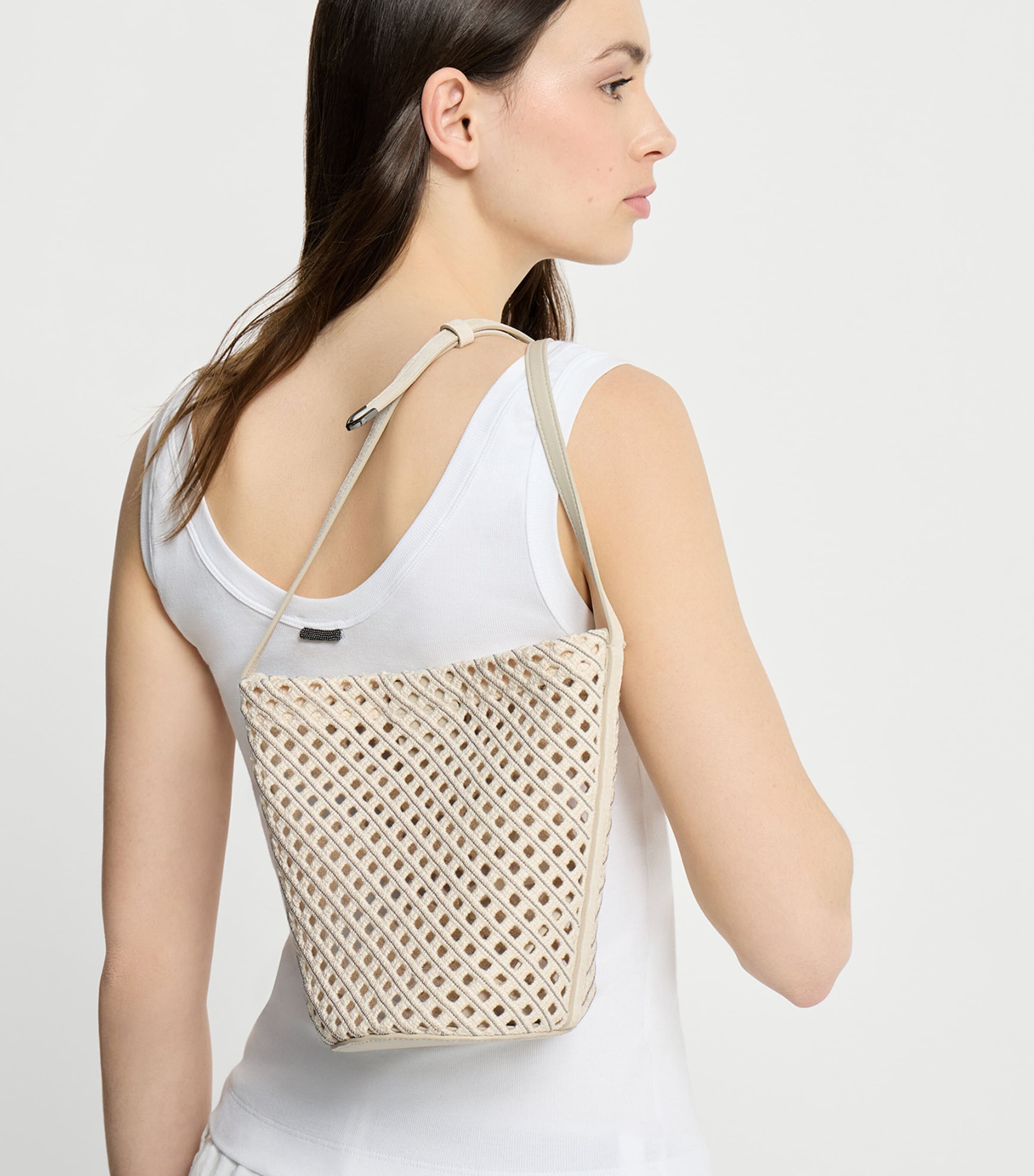 Brunello Cucinelli Cotton Woven Bucket Bag Image 2