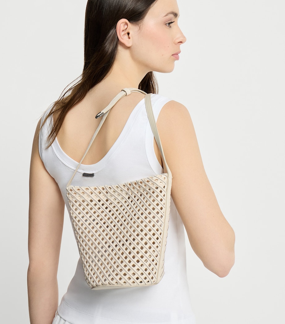 Brunello Cucinelli Cotton Woven Bucket Bag Image 2