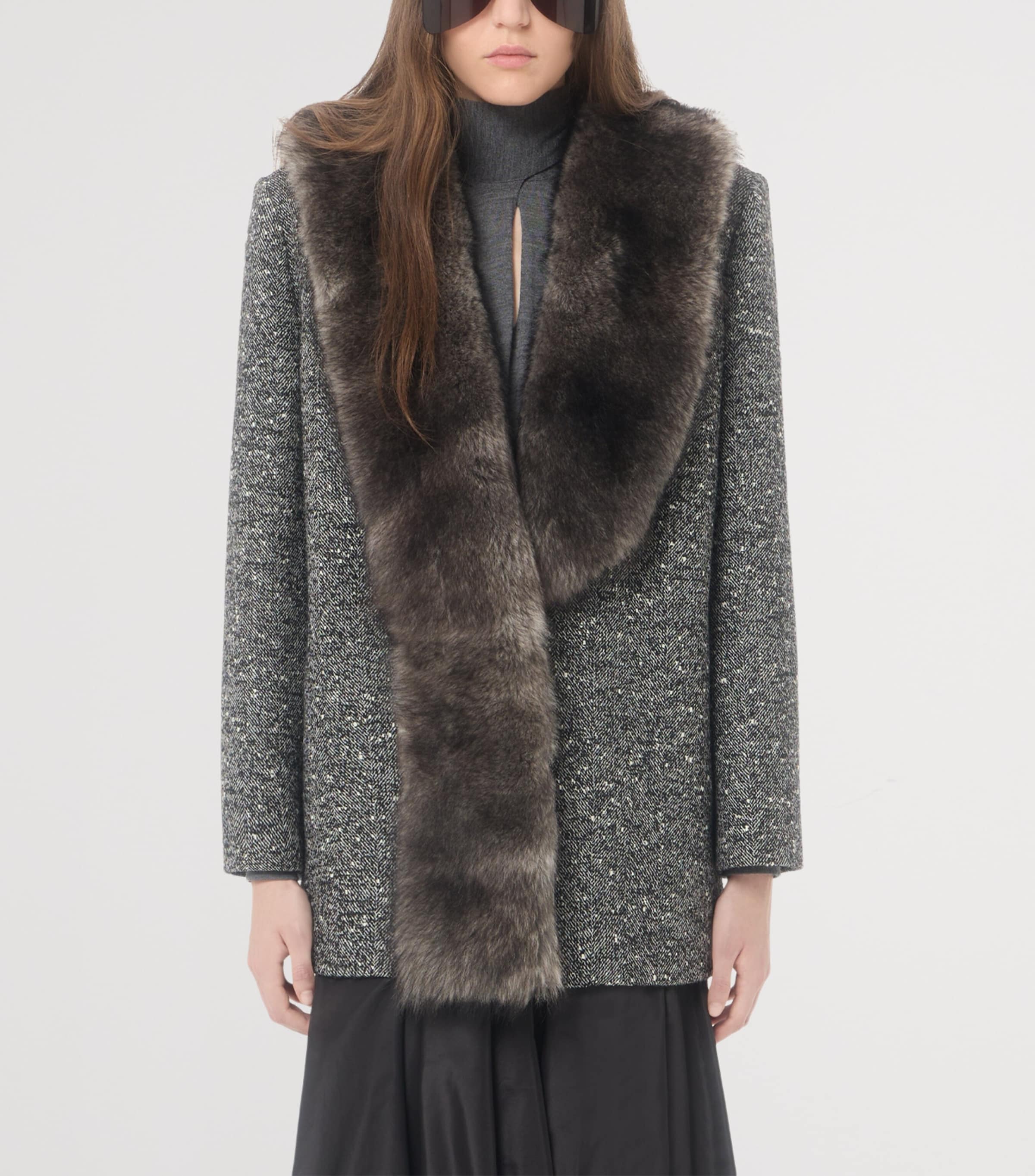 Valentino Womens Bouclé Caban Jacket Image 3