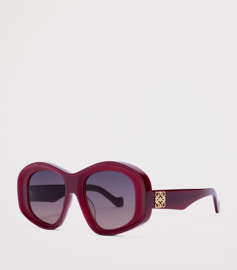 Bevelled Pentagon Sunglasses MILKY BURGUNDY Image 2