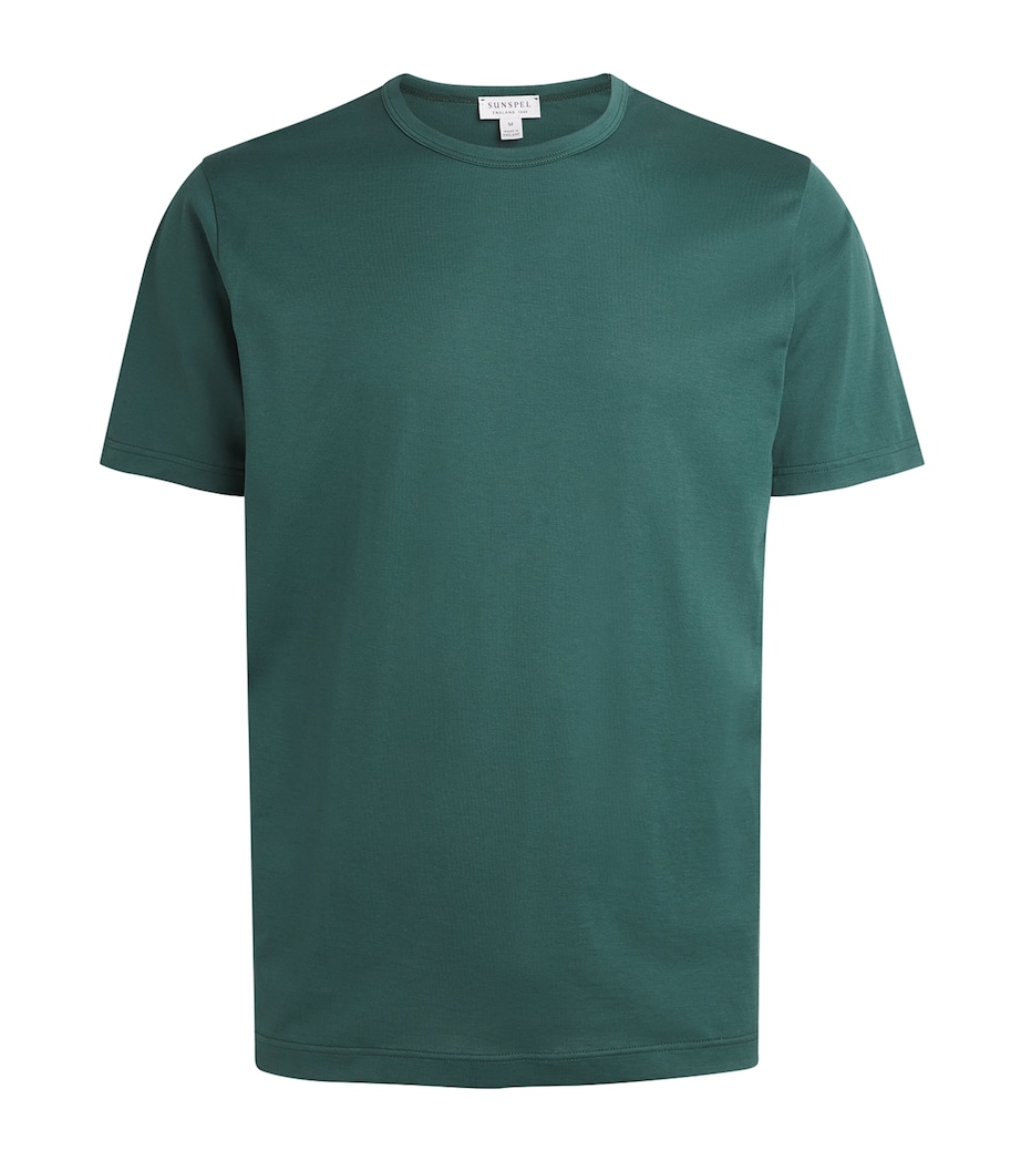 Sunspel Mens Supima Cotton Classic T-Shirt Gnjd Forest Image 1